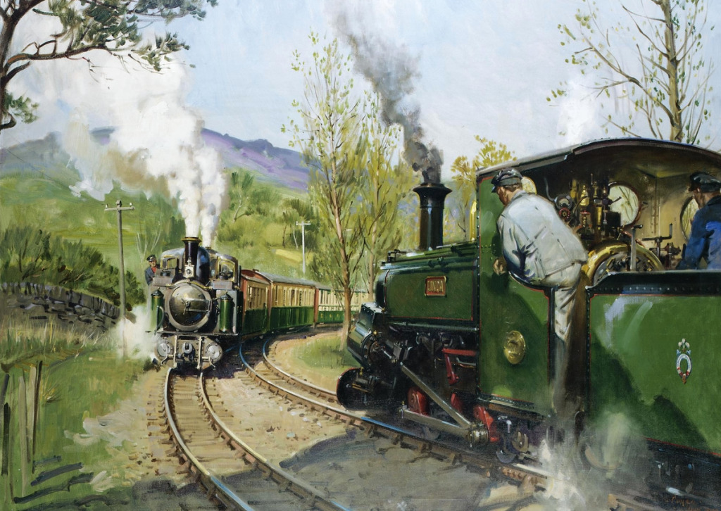 Ffestiniog Railway (The Pass Track) jigsaw puzzle in Piece of Art puzzles on TheJigsawPuzzles.com