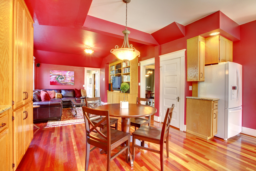 Red Kitchen with Cherry Hardwood jigsaw puzzle in Food & Bakery puzzles on TheJigsawPuzzles.com
