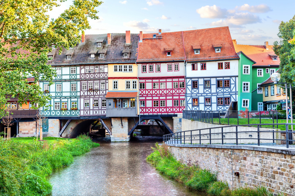 Kramerbrucke Bridge in Erfurt, Germany jigsaw puzzle in Bridges puzzles on TheJigsawPuzzles.com