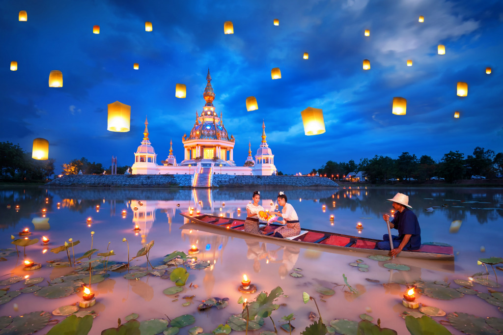 Loi Krathong Festival in Thailand jigsaw puzzle in People puzzles on TheJigsawPuzzles.com