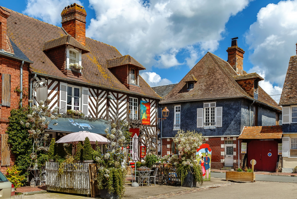 Half-Timbered Houses, Beuvron-En-Auge, France jigsaw puzzle in Puzzle of the Day puzzles on TheJigsawPuzzles.com