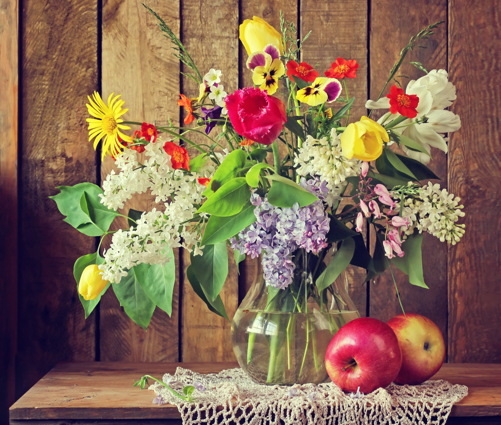 Still Life with a Spring Bouquet jigsaw puzzle in Flowers puzzles on TheJigsawPuzzles.com