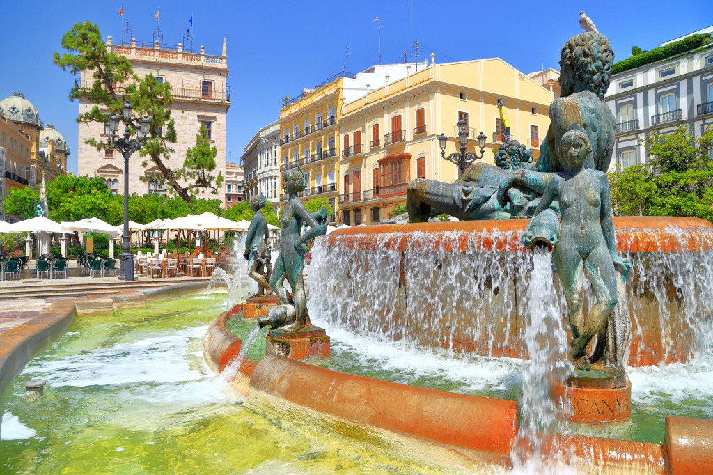 Turia Fountain in Valencia, Spain jigsaw puzzle in Waterfalls puzzles on TheJigsawPuzzles.com