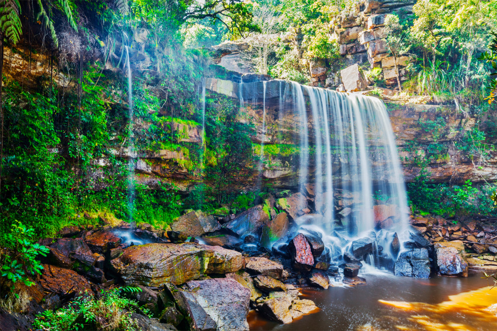 Popokvil Waterfall, Cambodia jigsaw puzzle in Waterfalls puzzles on TheJigsawPuzzles.com