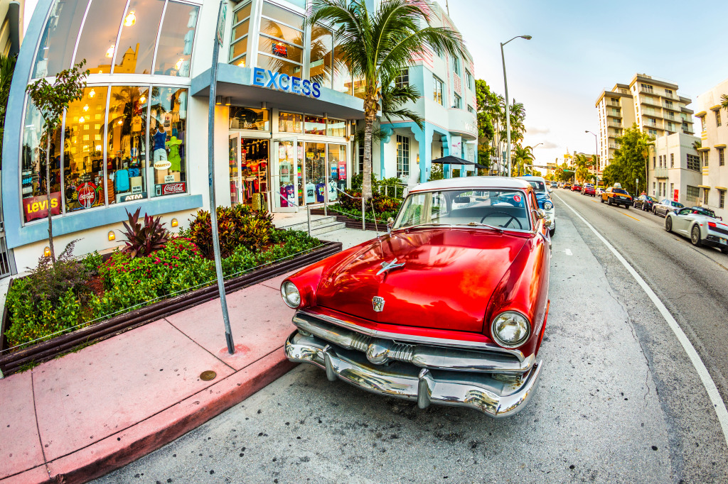 Art Deco District, Miami Beach, Florida jigsaw puzzle in Cars & Bikes puzzles on TheJigsawPuzzles.com