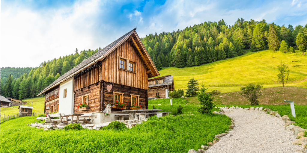 Wooden Chalet in Carinthia Alps, Austria jigsaw puzzle in Great Sightings puzzles on TheJigsawPuzzles.com