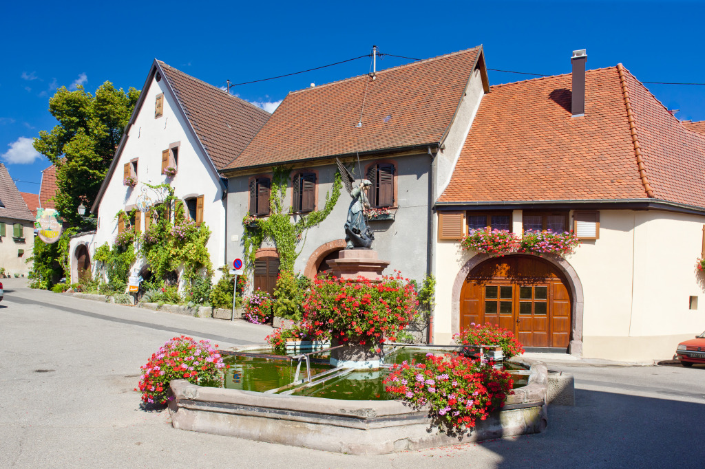 Village in Haut Rhin, Alsace, France jigsaw puzzle in Street View puzzles on TheJigsawPuzzles.com