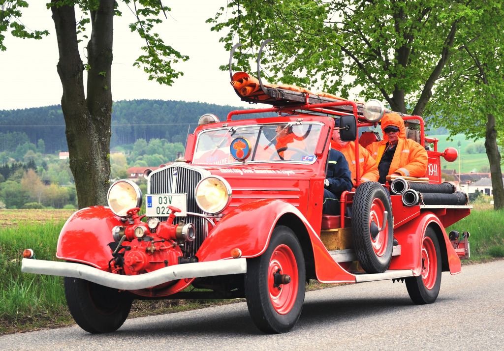 Fire Truck, Krivonoska, Czech Republic jigsaw puzzle in Puzzle of the Day puzzles on TheJigsawPuzzles.com