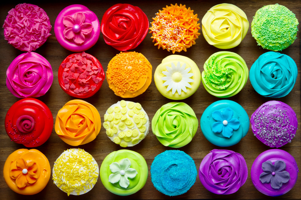 Colorful Cupcakes jigsaw puzzle in Food & Bakery puzzles on TheJigsawPuzzles.com
