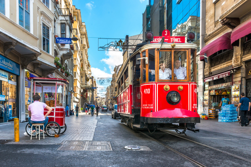 Nostalgia Tram, Istanbul, Turkey jigsaw puzzle in Street View puzzles on TheJigsawPuzzles.com