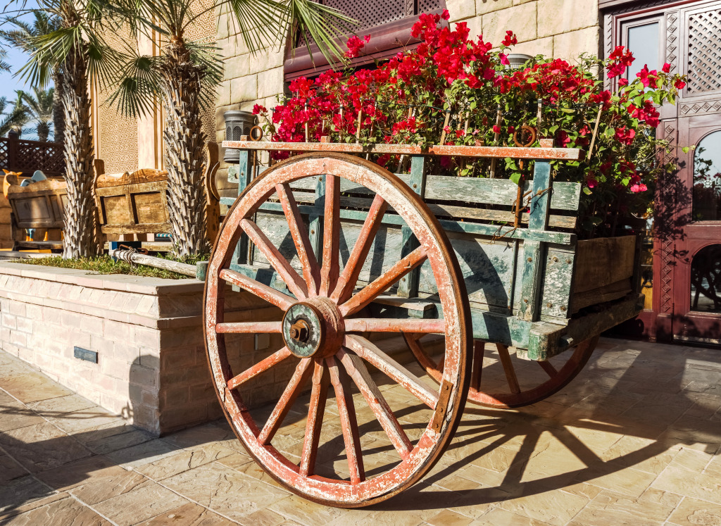 Old Wooden Bullock Cart jigsaw puzzle in Flowers puzzles on TheJigsawPuzzles.com