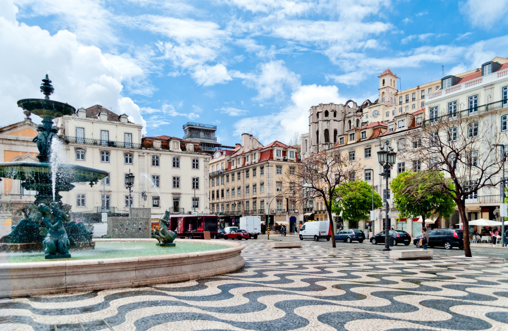 Rossio Square, Lisbon, Portugal jigsaw puzzle in Street View puzzles on TheJigsawPuzzles.com
