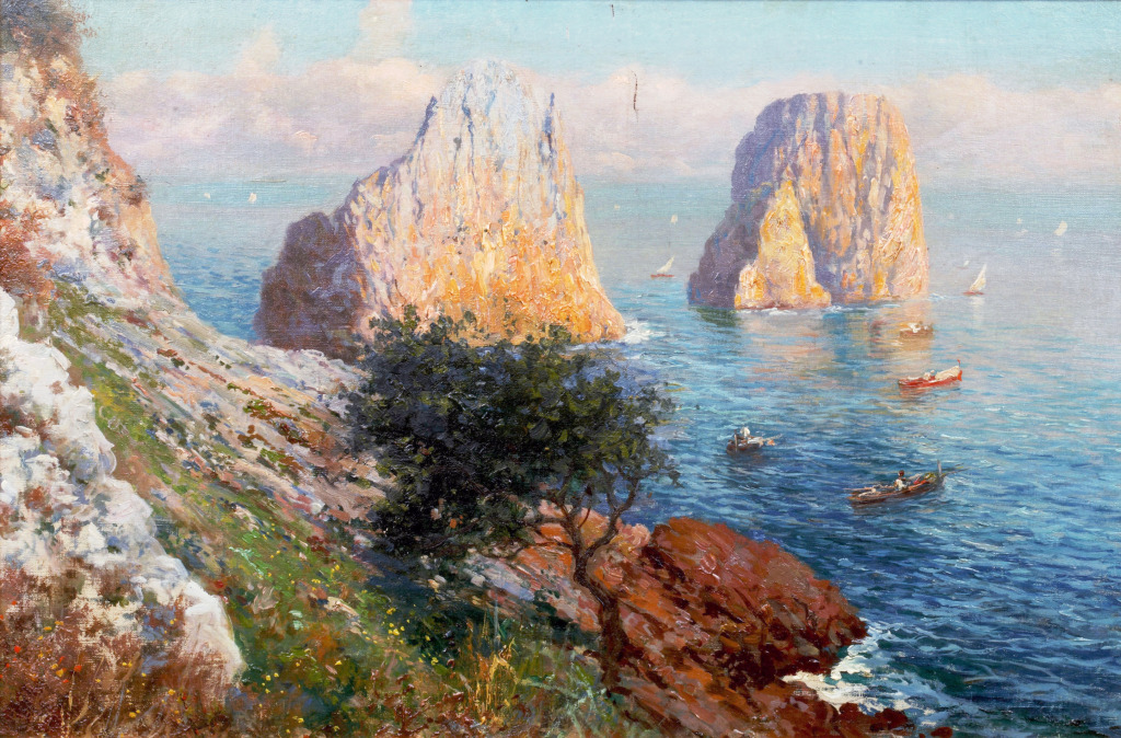 View of the Faraglioni, Capri jigsaw puzzle in Piece of Art puzzles on TheJigsawPuzzles.com