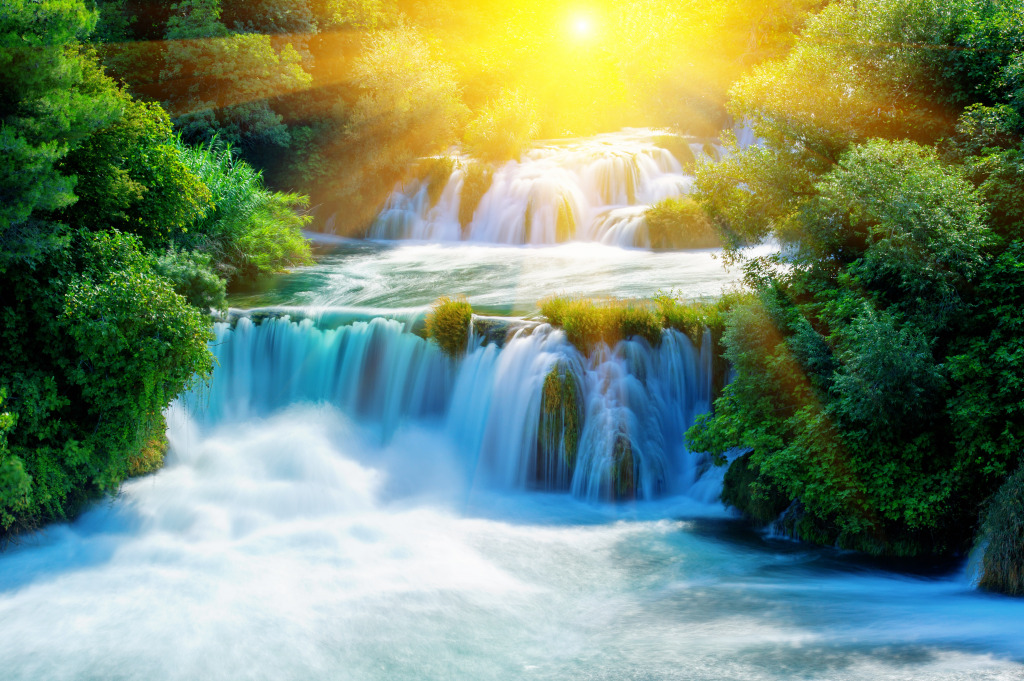 Krka National Park, Croatia jigsaw puzzle in Waterfalls puzzles on TheJigsawPuzzles.com