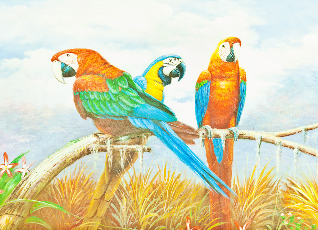 Colorful Macaw Parrots jigsaw puzzle in Animals puzzles on TheJigsawPuzzles.com