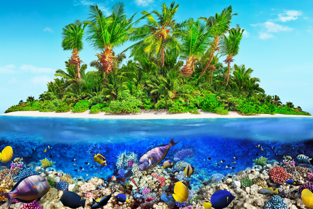 Tropical Island jigsaw puzzle in Under the Sea puzzles on TheJigsawPuzzles.com