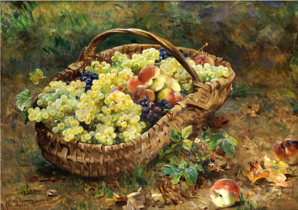 Fruit Basket in a Meadow jigsaw puzzle in Fruits & Veggies puzzles on TheJigsawPuzzles.com