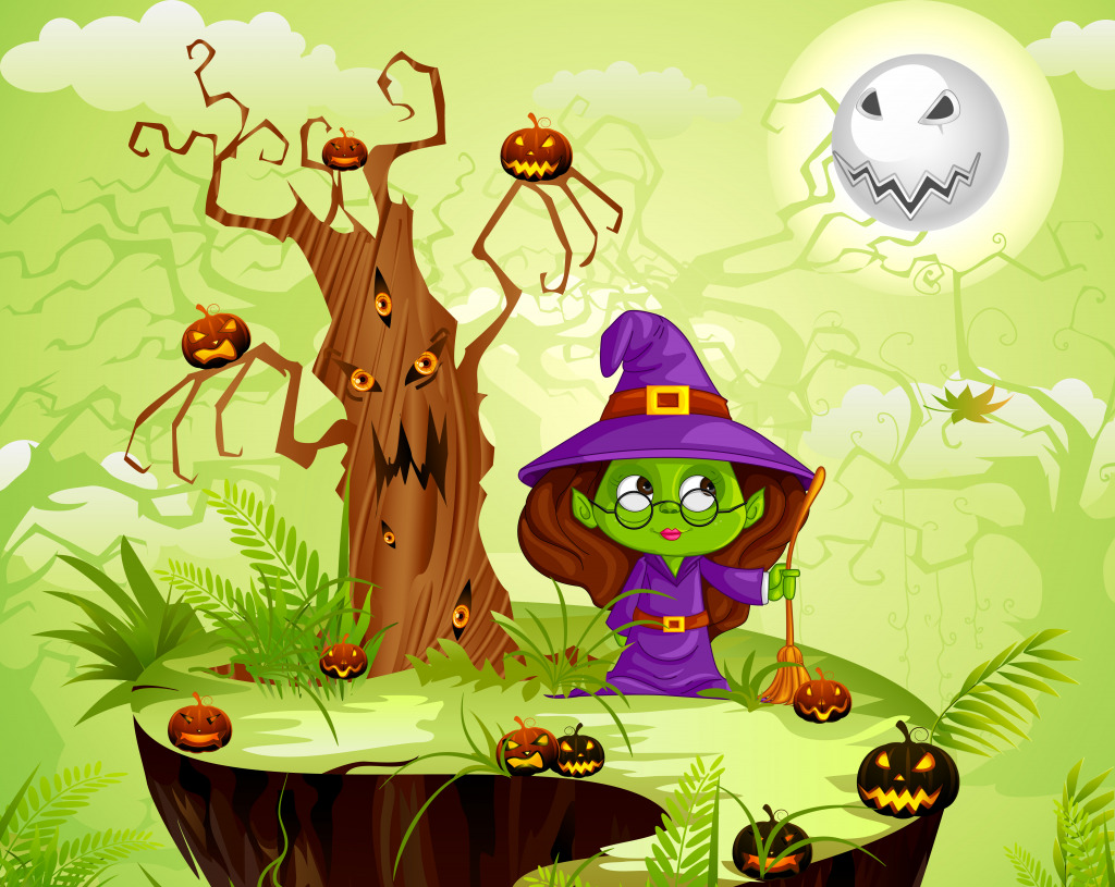 Little Witch jigsaw puzzle in Halloween puzzles on TheJigsawPuzzles.com