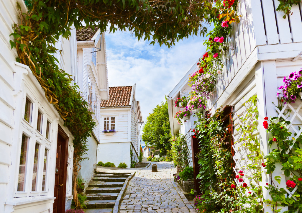 Old Centre of Stavanger, Norway jigsaw puzzle in Street View puzzles on TheJigsawPuzzles.com