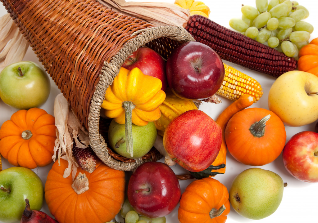 Autumn Arrangement in a Cornucopia jigsaw puzzle in Fruits & Veggies puzzles on TheJigsawPuzzles.com