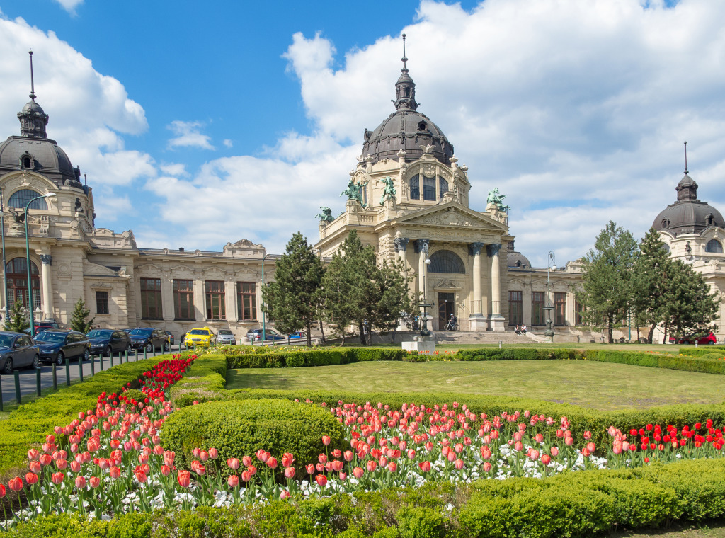 The Szechenyi Bath, Budapest, Hungary jigsaw puzzle in Street View puzzles on TheJigsawPuzzles.com