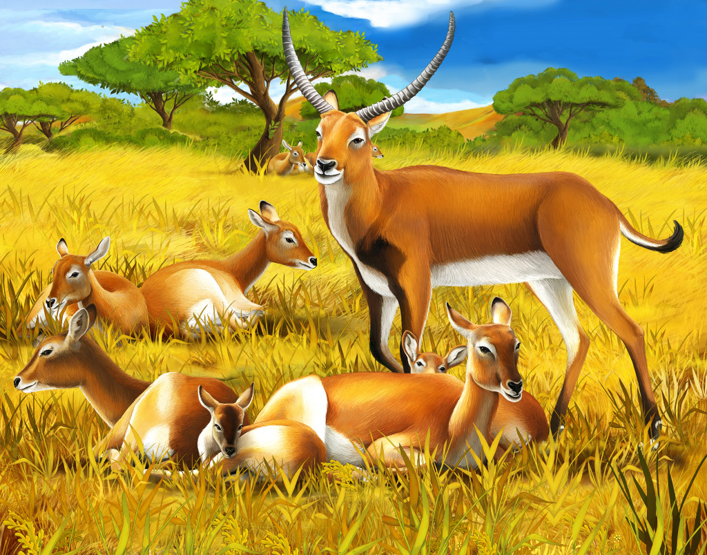 Antelopes in Kenya jigsaw puzzle in Animals puzzles on TheJigsawPuzzles.com
