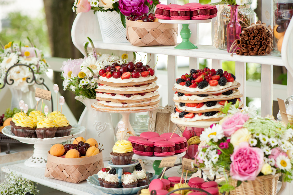 Sweet Bar on a Summer Wedding jigsaw puzzle in Food & Bakery puzzles on TheJigsawPuzzles.com