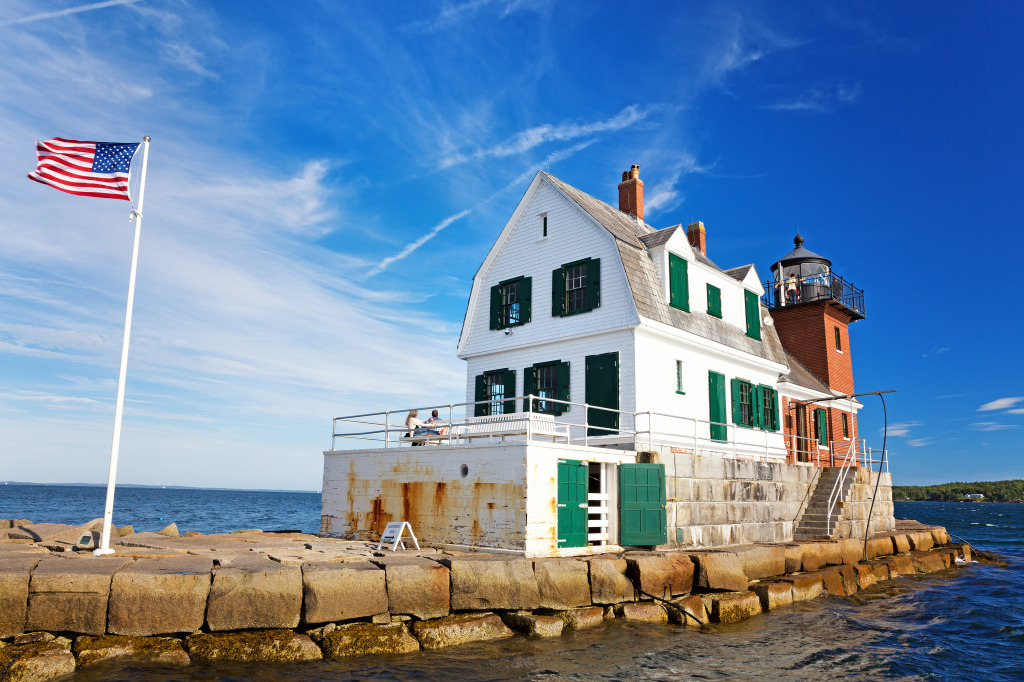 Rockland Breakwater Lighthouse in Maine jigsaw puzzle in Great Sightings puzzles on TheJigsawPuzzles.com