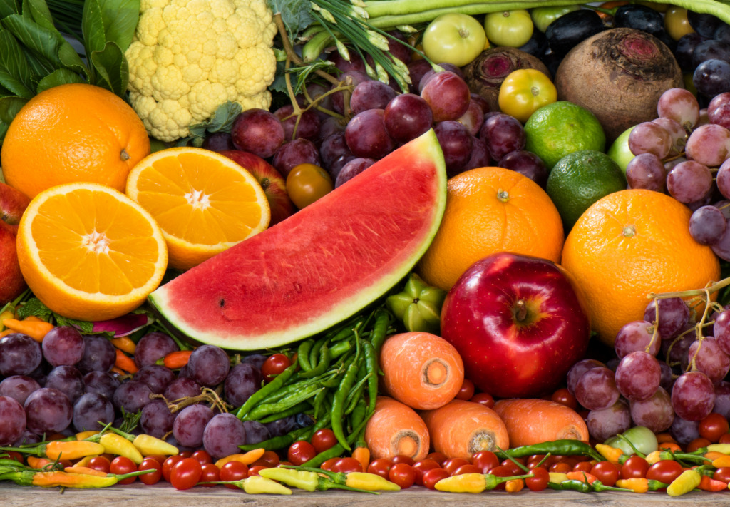 Fresh Fruits and Vegetables jigsaw puzzle in Fruits & Veggies puzzles on TheJigsawPuzzles.com