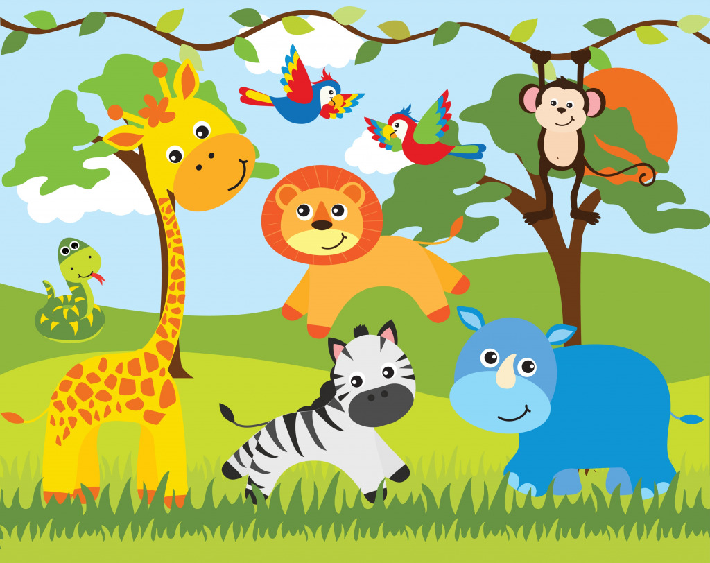 Animals in the Jungle jigsaw puzzle in Animals puzzles on TheJigsawPuzzles.com