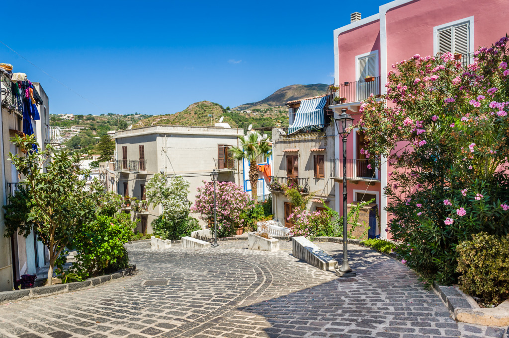 Lipari Old Town Streets, Sicily, Italy jigsaw puzzle in Street View puzzles on TheJigsawPuzzles.com