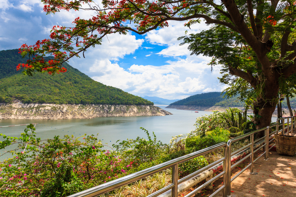 Bhumibol Dam in Tak, Thailand jigsaw puzzle in Great Sightings puzzles on TheJigsawPuzzles.com