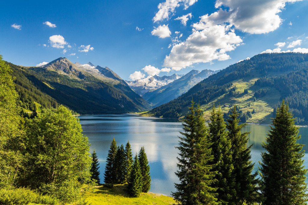 Durlassboden Reservoir, Zillertal Alps, Austria jigsaw puzzle in Puzzle of the Day puzzles on TheJigsawPuzzles.com