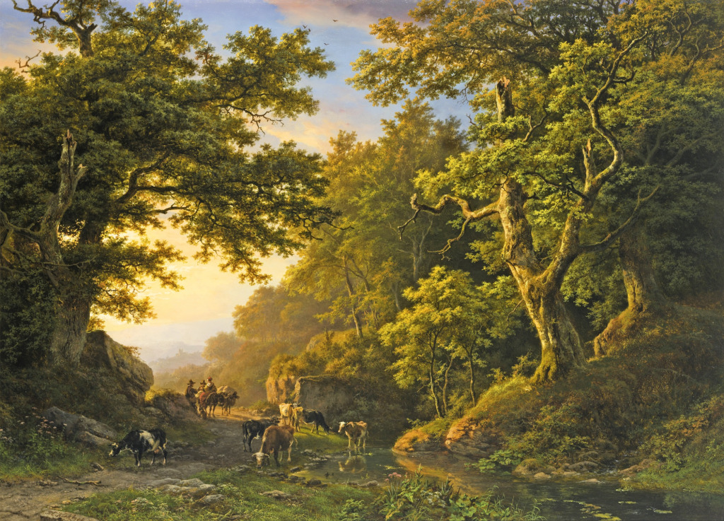 Figures in a Wooded Landscape jigsaw puzzle in Piece of Art puzzles on TheJigsawPuzzles.com