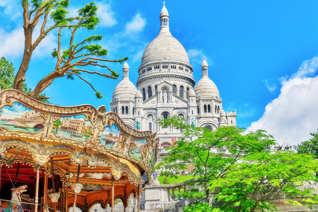 Sacre Coeur Cathedral, Paris jigsaw puzzle in Puzzle of the Day puzzles on TheJigsawPuzzles.com