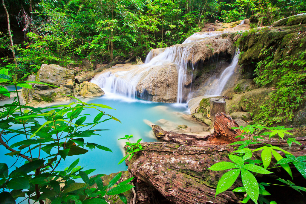 Erawan Waterfall, Thailand jigsaw puzzle in Waterfalls puzzles on TheJigsawPuzzles.com