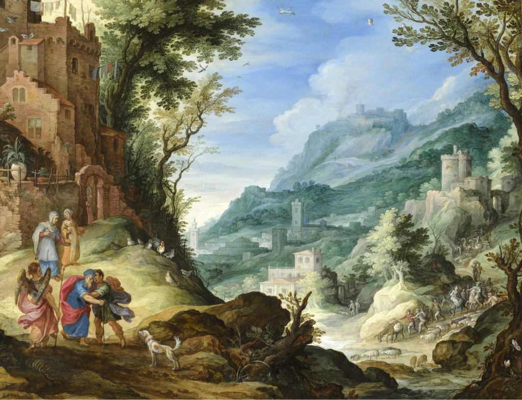 An Extensive Landscape with Archangel Raphael jigsaw puzzle in Piece of Art puzzles on TheJigsawPuzzles.com