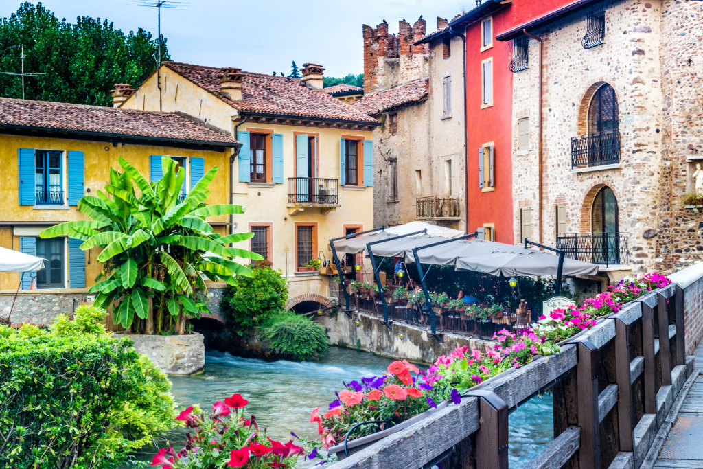 Borghetto sul Mincio Village, Italy jigsaw puzzle in Bridges puzzles on TheJigsawPuzzles.com