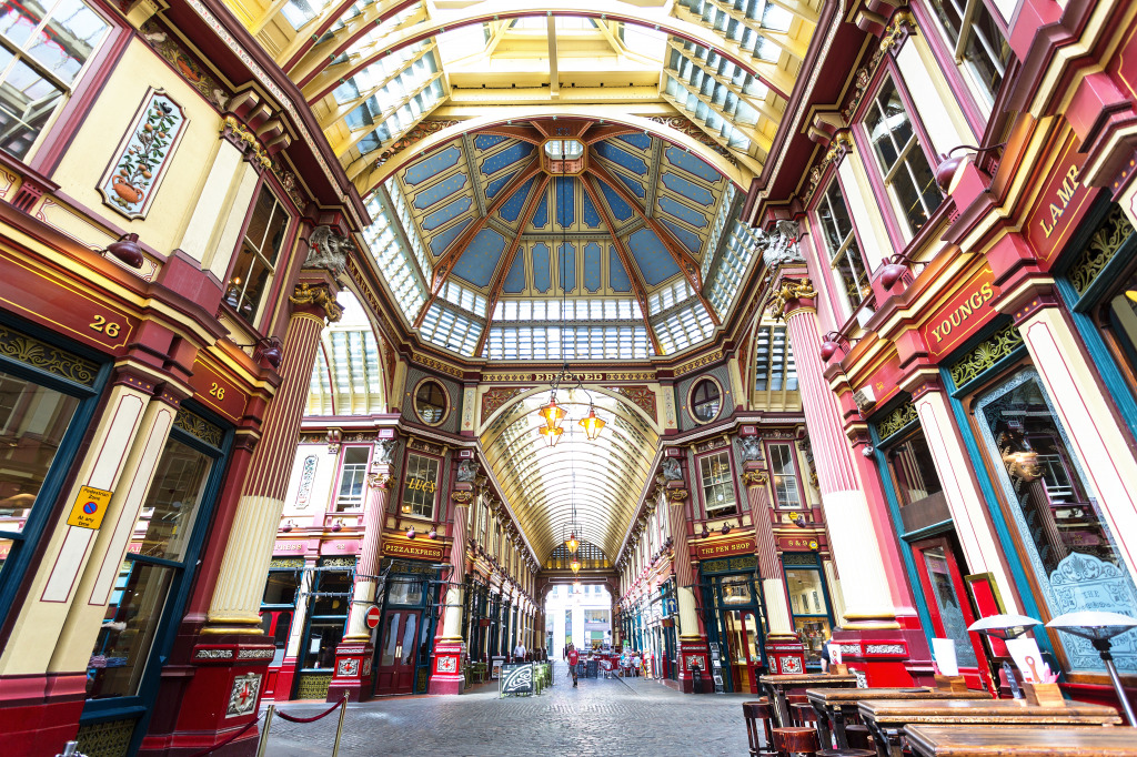 Leadenhall Market, London jigsaw puzzle in Puzzle of the Day puzzles on TheJigsawPuzzles.com