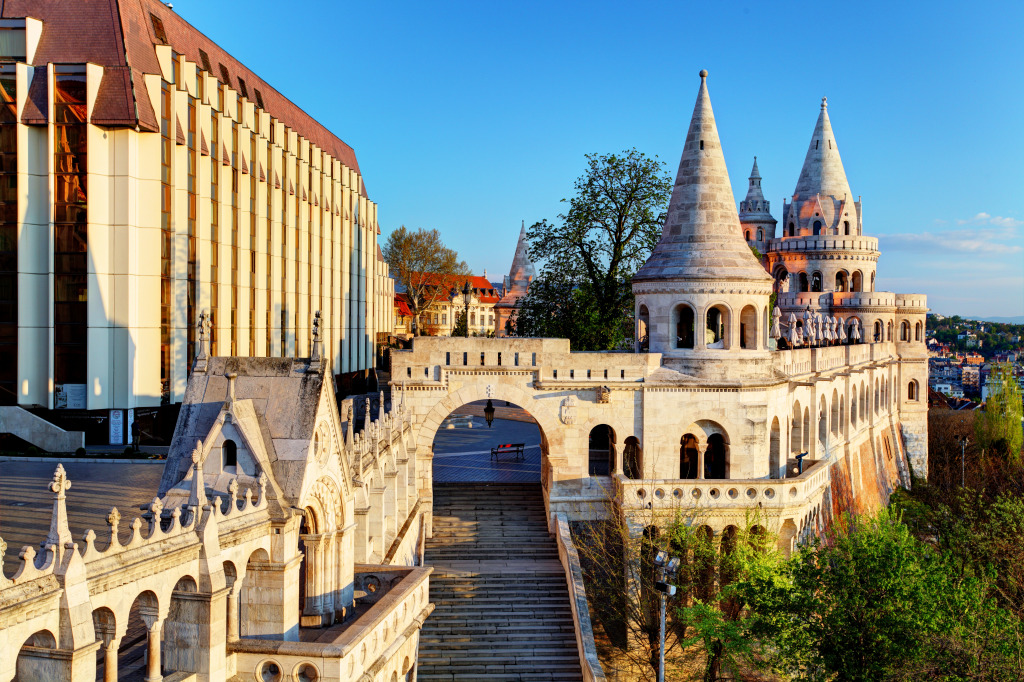 Fisherman's Bastion, Budapest, Hungary jigsaw puzzle in Castles puzzles on TheJigsawPuzzles.com