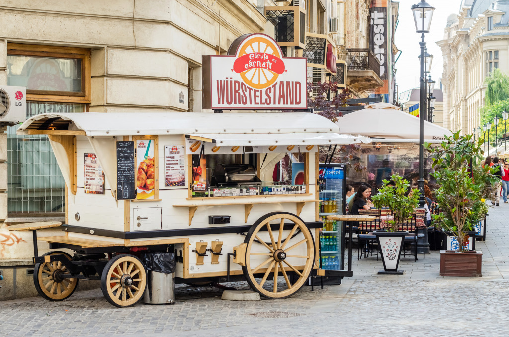 Food Stall in Bucharest, Romania jigsaw puzzle in Food & Bakery puzzles on TheJigsawPuzzles.com