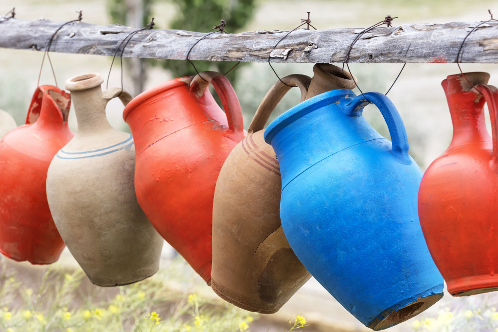 Colorful Clay Jugs, Cappadocia, Turkey jigsaw puzzle in Puzzle of the Day puzzles on TheJigsawPuzzles.com