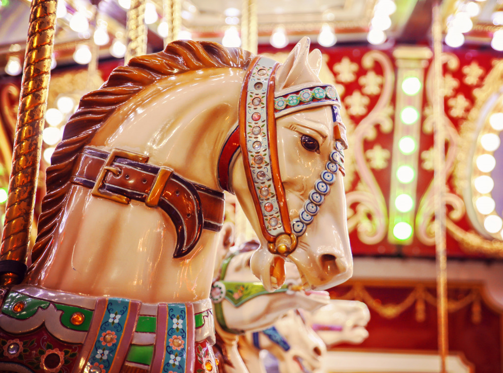 Merry-Go-Round Wooden Horse jigsaw puzzle in Macro puzzles on TheJigsawPuzzles.com