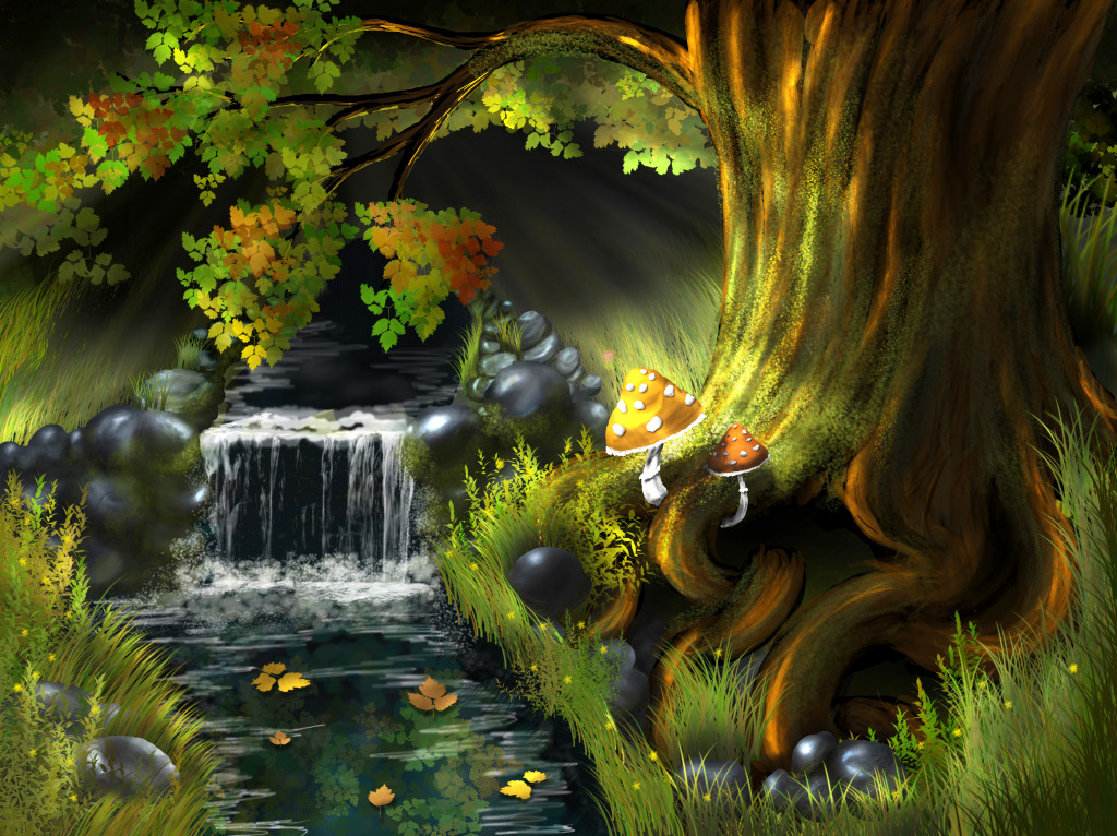 A Stream in the Woods jigsaw puzzle in Waterfalls puzzles on TheJigsawPuzzles.com