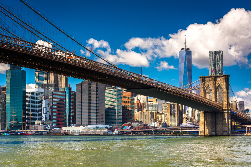 Brooklyn Bridge and Manhattan Skyline jigsaw puzzle in Bridges puzzles on TheJigsawPuzzles.com