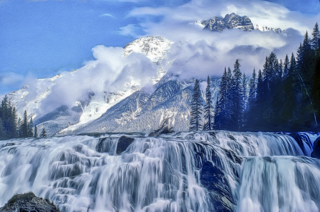 Wapta Falls, Yoho National Park, BC jigsaw puzzle in Waterfalls puzzles on TheJigsawPuzzles.com