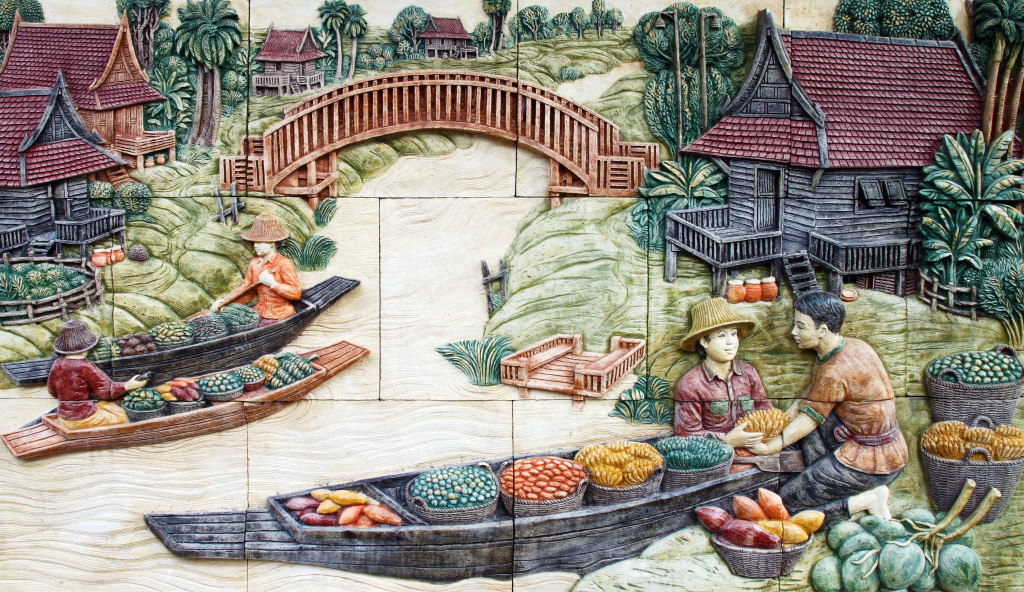 Wat Si Chom Chuen Temple, Thailand jigsaw puzzle in Bridges puzzles on TheJigsawPuzzles.com