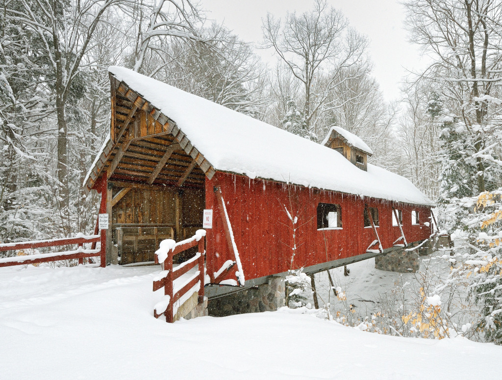 Covered Bridge in Northern Michigan jigsaw puzzle in Bridges puzzles on TheJigsawPuzzles.com