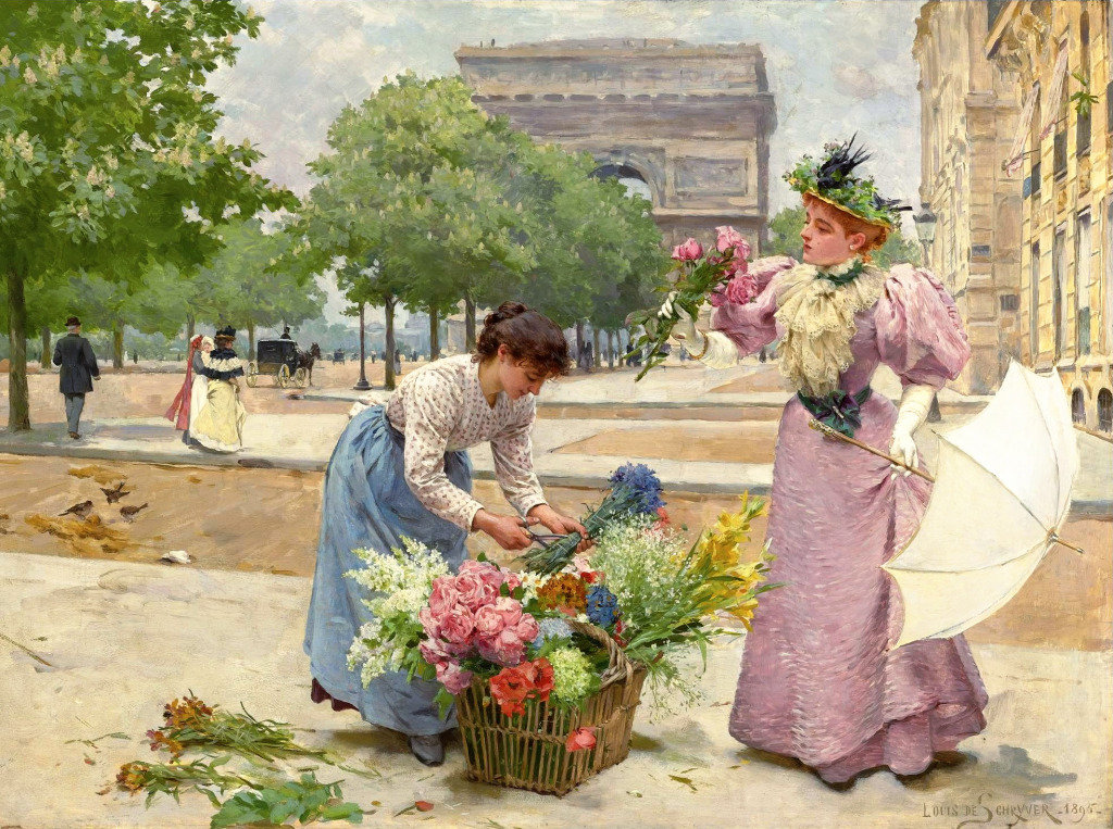 Flower Seller on The Champs-Elysees jigsaw puzzle in Puzzle of the Day puzzles on TheJigsawPuzzles.com