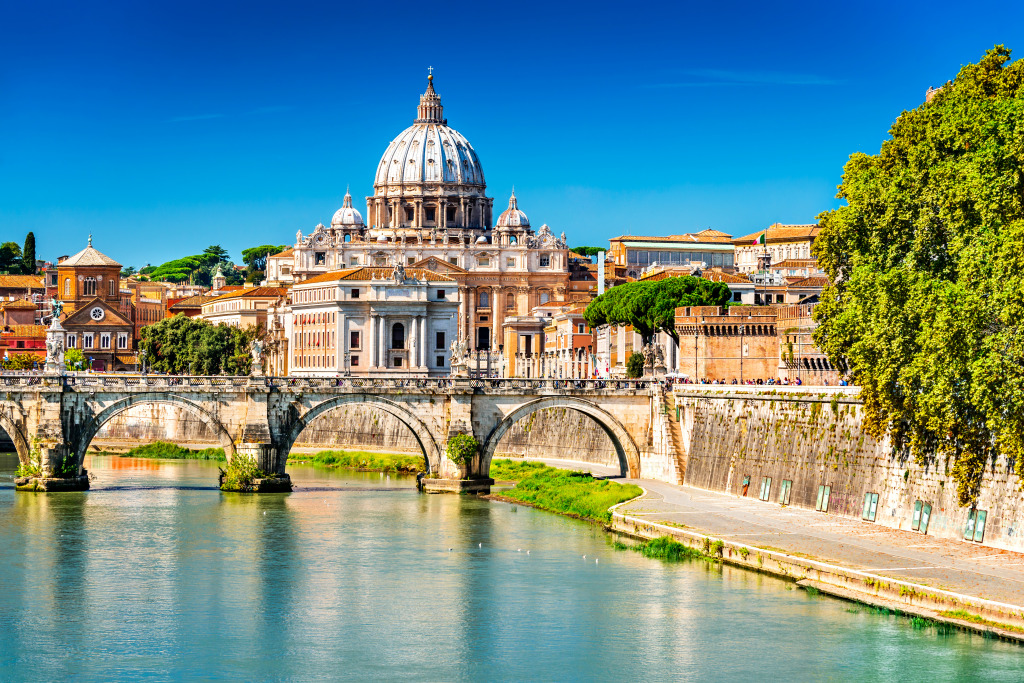 Ponte Sant'Angelo, Rome, Italy jigsaw puzzle in Bridges puzzles on TheJigsawPuzzles.com